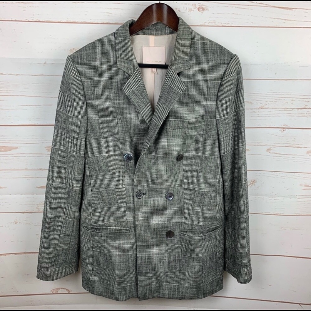 Rebecca Taylor Black White Double Breasted Blazer